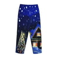 thumbnail image 5 of Junzan Christmas Night Women'S Pajama Pants Drawstring Comfy Sleep Bottoms With Pockets, 5 of 9