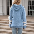 thumbnail image 5 of Scyoekwg Womens Sweatshirt Plush Hooded Drawstring with Pocket Pullover Sweatshirt Trendy Pullover Tops Classic Solid Colors Casual Hoodie Tops Ladies Sweatshirts Long Sleeve Blue S, 5 of 7