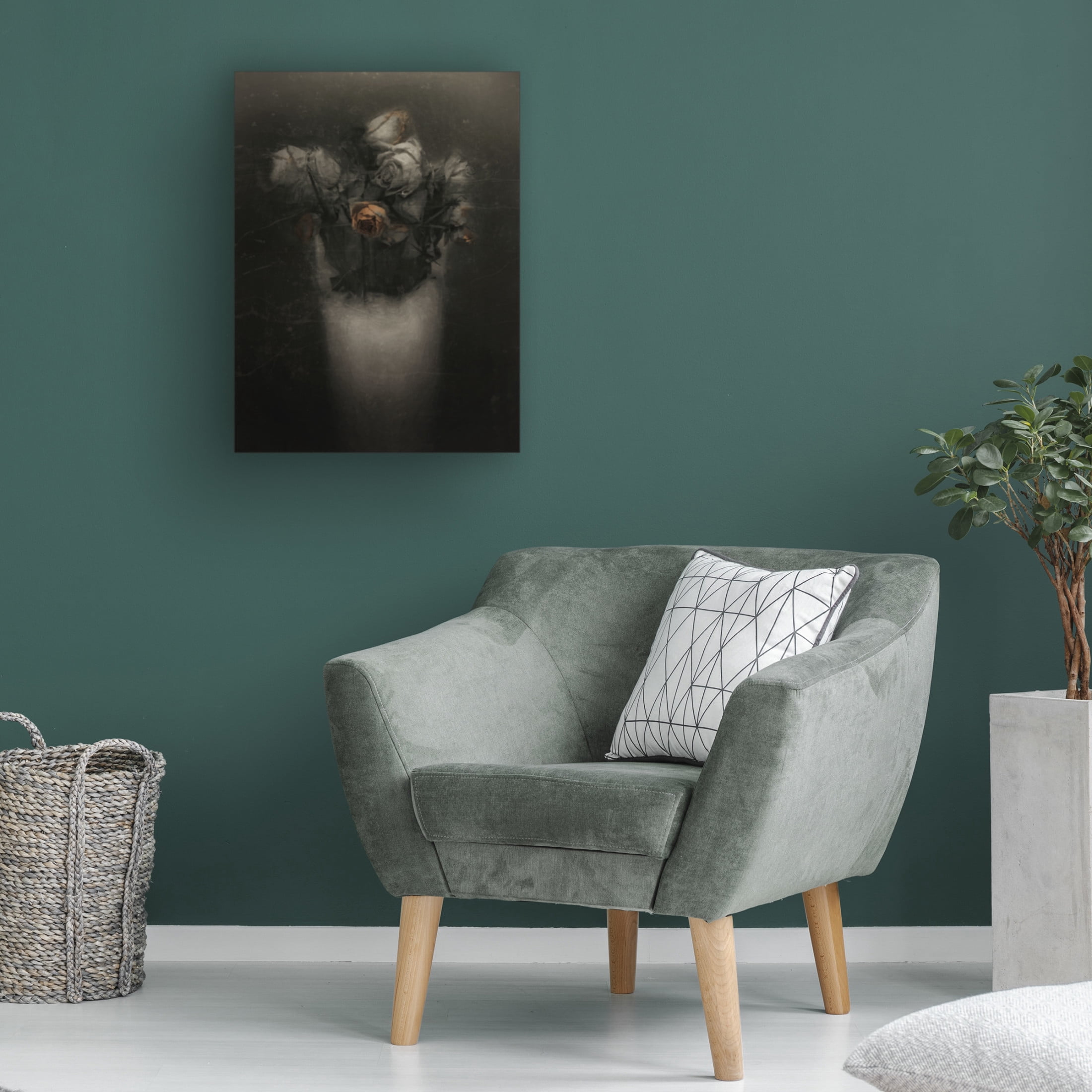 Canvas Wall Art - Gilbert Claes 'Grieving Red Old Roses' Wall Art for Living Room, Bedroom, or Office D?cor by Trademark Fine Art - 18 x 24 Inches