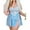 CLear Blue, variant on Plus Size Lingerie for Women Sexy Strap Lace Chemise Nightgown V Neck Nighty Side Slit Mesh Sleepwear