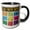 Black/White, variant on 3drose, Salt Water Taffy - Whimsical Graphic Design of Salt Water Taffy Candy in a Colorful Grid, 11oz Two-tone Red Mug