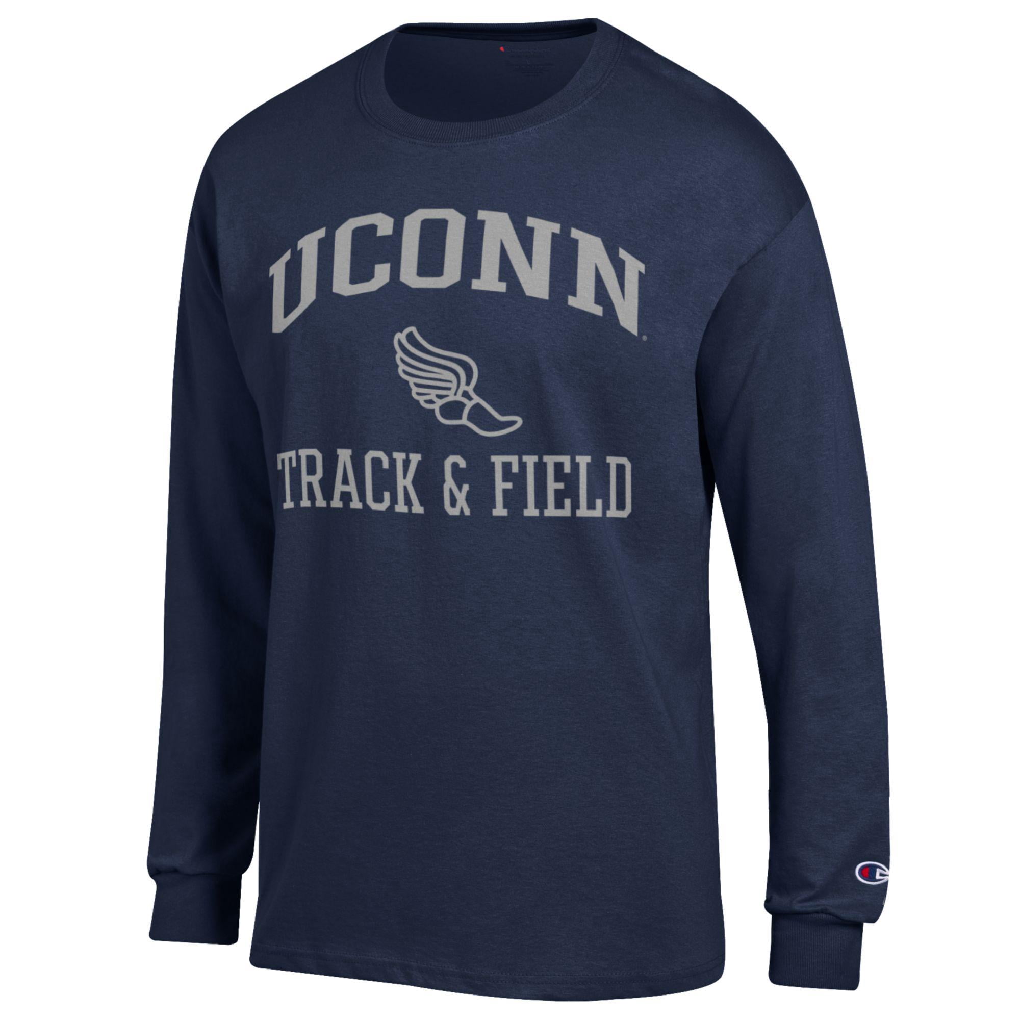 Men's Champion  Navy UConn Huskies Track & Field Icon Long Sleeve T-Shirt