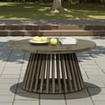 thumbnail image 2 of Tcbosik Outdoor Wooden Coffee Table, 31.5 Inch Round Accent Table for Patio, Garden, Deck, Backyard, Grey, 2 of 8