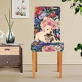 thumbnail image 4 of Yayeee 2 Pack Dining Chair Covers Stretch Parson Chairs Slipcovers Seat Protector, Vibrant Pink Floral Pattern, 4 of 6