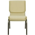thumbnail image 6 of BizChair 4 Pack 18.5''W Stacking Church Chair in Beige Patterned Fabric - Gold Vein Frame, 6 of 7