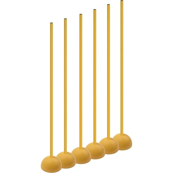 Champion Sports Coaching Sticks With Base, Pack of 6, Yellow, One Size