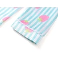 thumbnail image 4 of Beezizac Satin Pajamas for Girls - Blue & White Stripes Silky Long-sleeved Set with Sweet Strawberry Pattern Size 16, 4 of 7