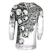 Xtreme Couture by AFFLICTION Men's THERMAL T-Shirt ACCUSER Skull Biker MMA