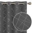 thumbnail image 1 of Cortinas opacas Deconovo con diseño geométrico, aislantes térmicos, oscurecedoras y ahorradoras de energía, gris oscuro/línea geométrica, 132 x 228 cm, para dormitorio, 1 of 8