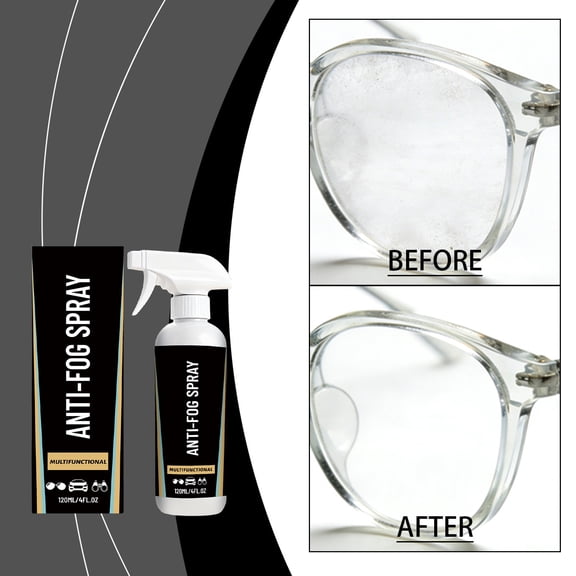 120ml Spray Antivaho para Ventanillas de Coche, Espejos, Gafas, Cascos y Superficies de Baño, Visión Clara Duradera, Secado Rápido, Repelente al Agua
