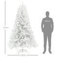 thumbnail image 2 of HOMCOM 7.5ft Tall Artificial Christmas Tree, Unlit Xmas Tree with 1346 Branch Tips, Auto Open, Steel Base, Holiday Décor for Home Office, White, 2 of 9