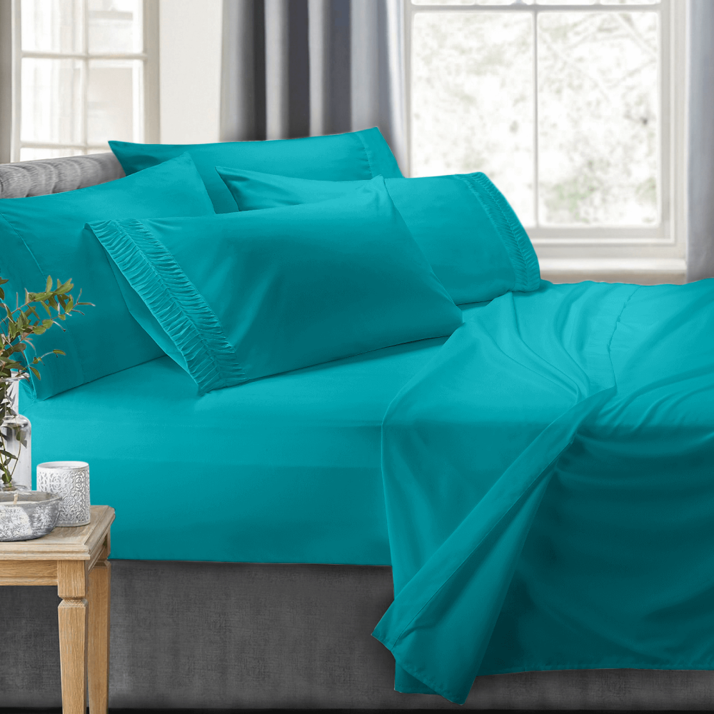 Clara Clark Bed Sheets Set with Luxury Arrow Design, 7Piece Bed Set