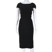 Pre-owned|Dolce and Gabbana Womens Round Neck Sleeveless Sheath Dress Gray Size Small
