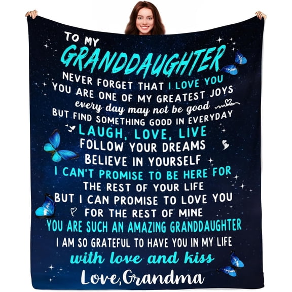 LHSHID Granddaughter gifts from Grandma to My Granddaughter Blanket from Nana Gift Ideas for Birthday Christmas Graduation 50x60in