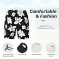 thumbnail image 4 of Kdxio Lilies Flowers Print Men's Swim Trunks with Compression Liner 7 Inch Inseam Quick Dry Swim Shorts, 4 of 7