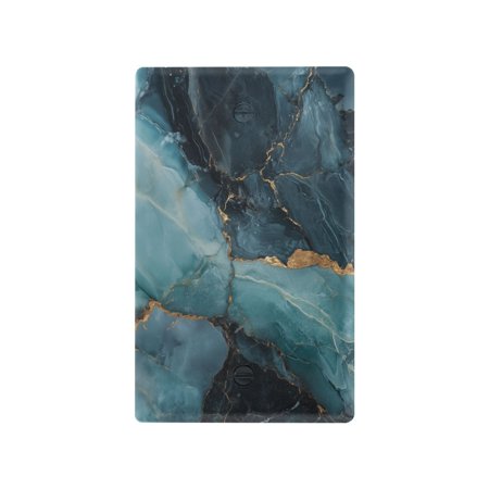 Yayeee Blank Wall Plate Cover 1-Gang 4.5"x2.7" Home Unused Decorative Outlet, Black Marble