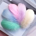 thumbnail image 2 of 100 Uds 8-12 Cm pluma de ganso flotante media pluma colorida Natural para decoración de ropa de fiesta de boda plumas artesanales DIY Tan Jianjun unisex, 2 of 2