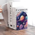 thumbnail image 6 of Naloa Planet Pastel Galaxy 2 Pcs Bookend Large Capacity Office Book Ends for Home Office Library School Study Decoration, 6 of 8