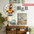 thumbnail image 6 of Round Glass Wall Clock, Fun Rooster Wreath Glass Wall Clock, Cute Rooster Wreath Glass Wall Clock for Homes, Bars, Offices, Man Caves, Garages, And Living Rooms. Also Makes, 6 of 8