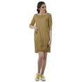 thumbnail image 3 of Moomaya Robes Courtes pour Femmes Imprimées Manches 3/4 Robe Tunique Mini Décontractée, 3 of 4