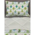 thumbnail image 3 of Hipster Comforter & Sham Bedding Set, Doodle Pineapple Pattern with Glasses Nerd Fruits Healthy Life Pastel Print, 3 pcs Duvet Set Microfiber Filling Quilt, 5 Sizes, Multicolour, by Ambesonne, 3 of 4
