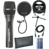 Audio Technica AT2005USB USB / XLR Dynamic Microphone with Pop Filter, 10' XLR Cable, Cable Ties