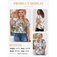 thumbnail image 3 of Blusa Eytino para mujer, talla grande, bohemio, floral, cuello en V, 3 veces, blanca, 3 of 7