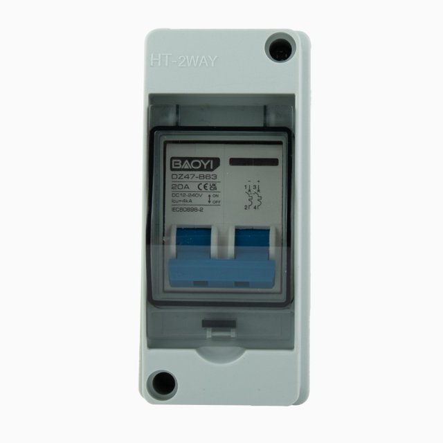 Solar photovoltaic cell combiner box DC circuit breaker switch with junction box