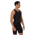 thumbnail image 4 of Manyakai Men's One Piece Sleeveless Bodysuit Swimsuit Shorty Surfing Wetsuit Wrestling Singlets Black XXL, 4 of 5