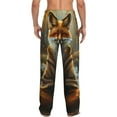 thumbnail image 3 of Picia Streamside Meditating Fox Mens Soft Woven Cotton Elastic Waistband Sleep Pajama Pant Lounge Sleep Pant With Pockets And Drawstring-XX-Large, 3 of 9