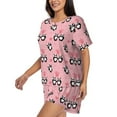 thumbnail image 2 of Kdxio Valentine'S Day Panda Print Pajamas Sets for Women Short-Sleeved Pjs with Lounge Shorts Two Piece Sleepwear S-4XL, 2 of 9