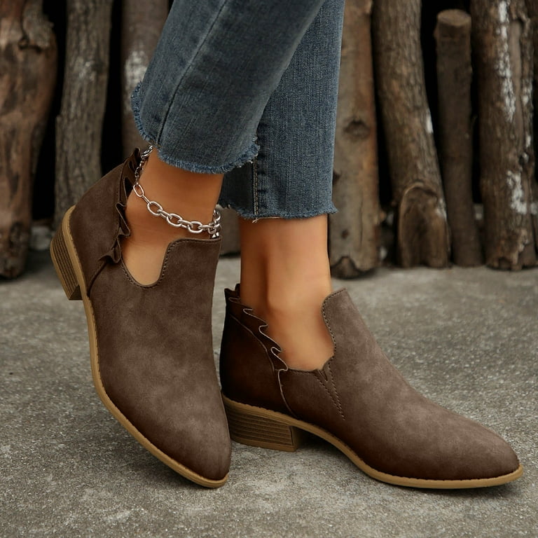 Low Heel Ladies Shoe Boots Amazon Low Heeled Ankle Boots For Women On Amazon  TikTok Shop