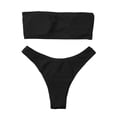 thumbnail image 7 of MSJUHEG Bikini Tops Full Coverage Bottoms,2 Piece Bikini Sets,Mid Rise Bikini Sets for Women,Boho Swimsuits for Women,Bathing Suit for Women,Thong String 2 Piece Bikini Set,Halter String Black M, 7 of 7