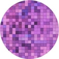 thumbnail image 1 of Ahgly Company Indoor Round Patterned Bright Neon Pink Purple Area Rugs, 7' Round, 1 of 6