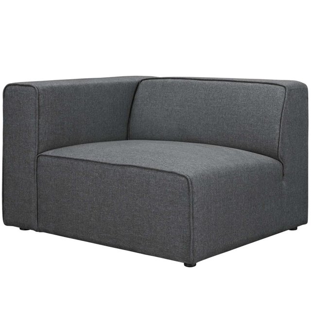 Modway Mingle Modern Style Polyester Fabric Left-Facing Sofa Chair in Gray