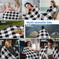 thumbnail image 5 of Vintage Farmhouse Cooling Blanket, Lightweight Breathable Summer Throw Blanket with Double Sided Cold Effect, Black and White Checkered Picnic Beach Blankets Bed Sheet for Hot Sleepers 50"x60", 5 of 8