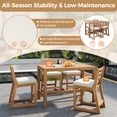thumbnail image 4 of 5-Piece Rustic Patio Bar Set, Patio Table and Chairs Set with Ergonomic Chairs, Solid Wood Slatted Tabletop for Poolside, Balcony, Backyard, Porch, 4 of 5