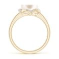thumbnail image 2 of Angara Freshwater Cultured Pearl Overlapping Halo Ring in 14K Yellow Gold for Women | June Birthstone Jewelry for Her, 2 of 8