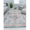thumbnail image 2 of Cora CL55A Symphony Blue Transitional Vintage Rust Area Rug, 2'6" x 8', 2 of 9