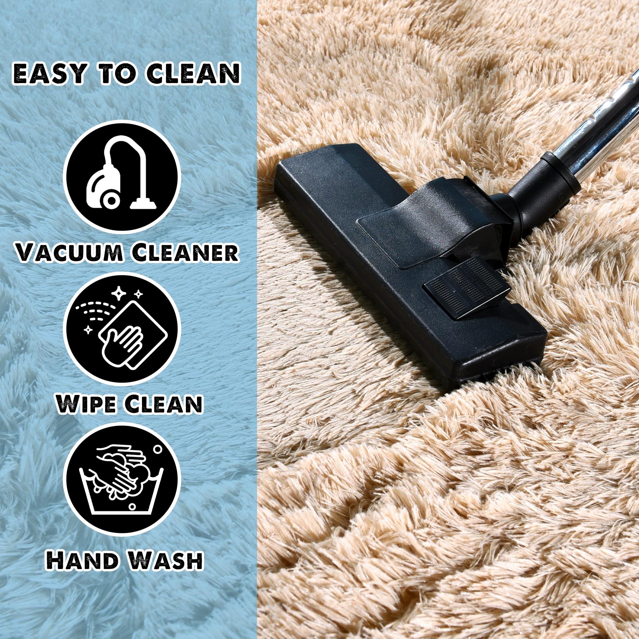 ZENELESS Super Soft Fluffy Rug,6x9ft Anti-skid Shaggy Rug, Plush Floor Carpet for Living Room Bedroom Nursery Khaki