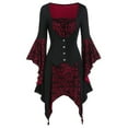 thumbnail image 1 of DYMADE Halloween Women Skull Button Gothic Irregular Top Cosplay Party Wear, 1 of 3
