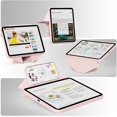 thumbnail image 4 of Multi-Angle Magnetic Stand Clear Back Cover for iPad Air 11" M2/M3/M4 & Air 4/5 10.9", Slim Tablet Case with Apple Pencil Slot Auto Sleep Wake, Pink, 4 of 9