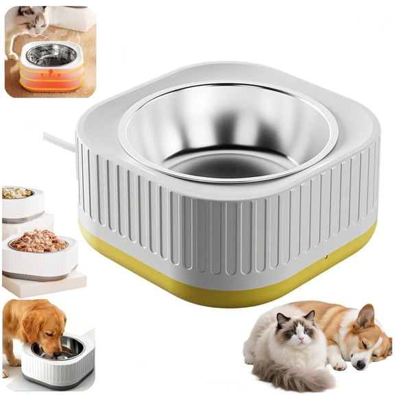Heated Water Bowls for Animals,Outdoor Thermostatic Control Heated Water Bowls, Heated Water Bowls for Outside Animals Dogs Cats Rabbits Chickens Birds, Provides Warm Water in Winte