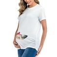 thumbnail image 5 of gakvbuo Funny Maternity Shirts For Pregnant Women Plus Size Maternity Tops Ladies Fashion Solid Color Print Short Sleeve Pregnant Woman Casual Clothe Top, 5 of 8