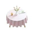 thumbnail image 1 of Inteprter Mantel hogar Hotel comedor decoración Picnic a prueba de aceite cubierta impermeable para mesas algodón Lino forma redonda manteles Mostrada Rosado, 1 of 6