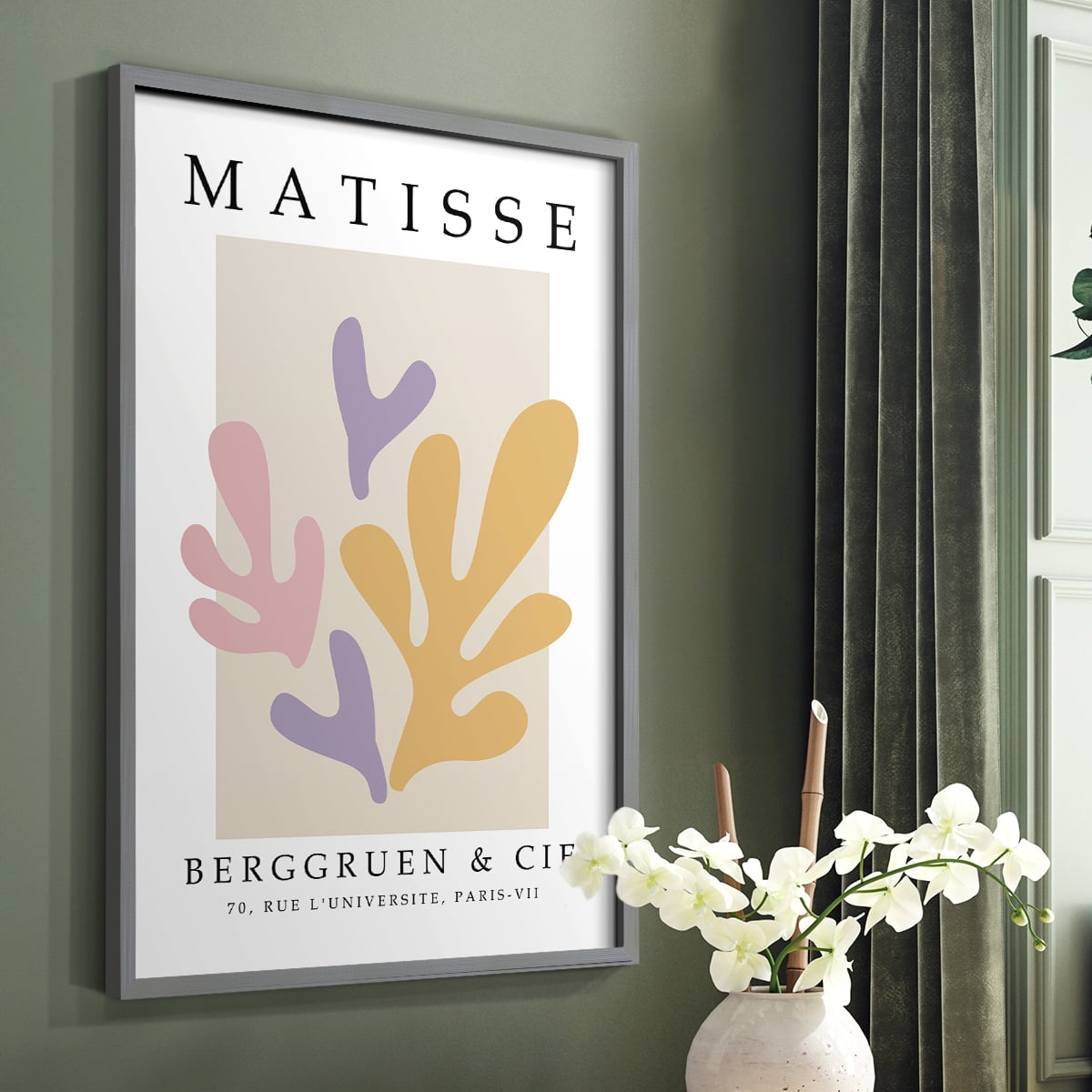 Matisse CCCXXXIV in Gray Solid Wood 11 x 14 Framed Print