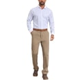 thumbnail image 2 of INSPIRE CHIC Men's Striped Button Down Long Sleeve Stretch Business Shirts S Light Blue, 2 of 4