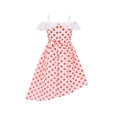 thumbnail image 2 of Robe Fille Bretelles Spaghetti Volant Asymétrique Robe Rouge à Pois 10 Ans, 2 of 6