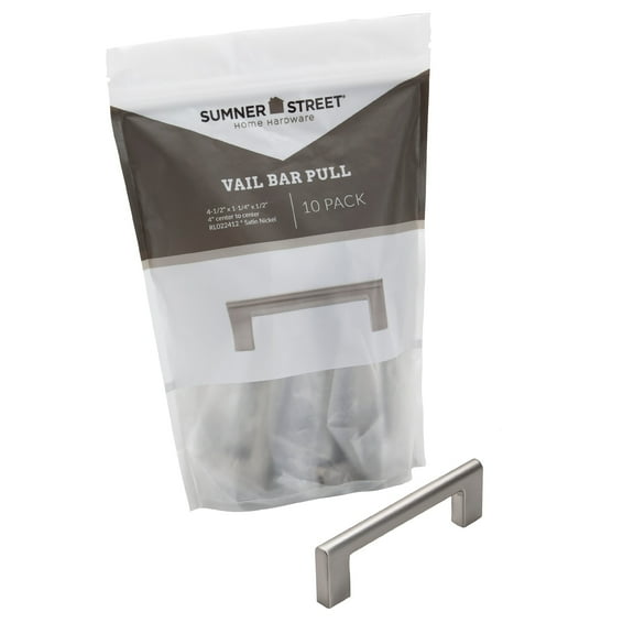 10 pack Vail 4" Satin Nickel Bar Pull