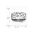 thumbnail image 6 of Stainless Steel Polished Checkered Board CZ Ring Size: 7; for Adults and Teens; for Women and Men, 6 of 6